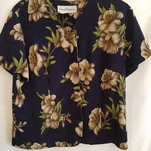 Norton McNaughton Navy Blouse, Button Front